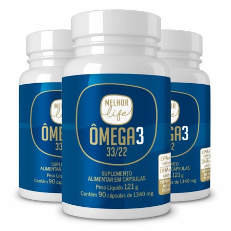 Ômega 3 - EPA (990) e DHA (660) com Vitamina E - (3 unid)