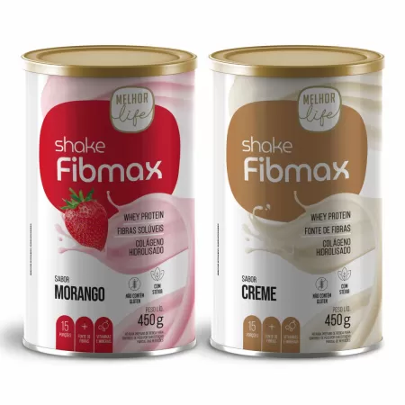 2 Shake Fibmax - 450g (Morango e Creme)